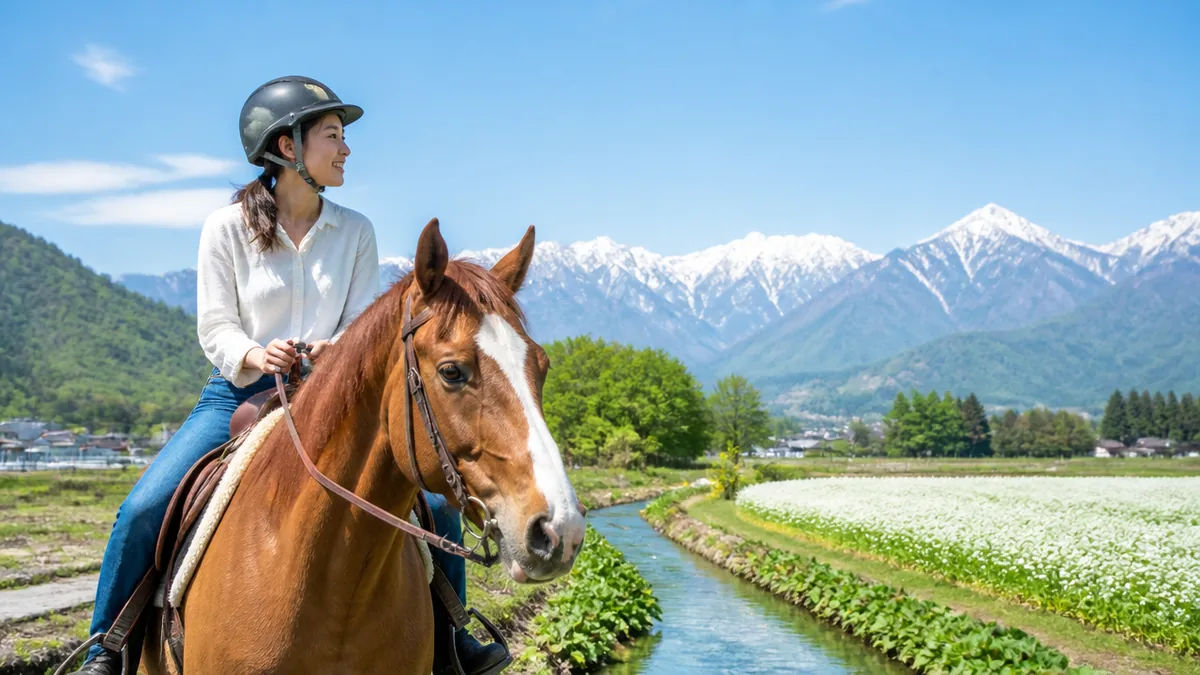 安曇野ホースランドはどんな場所？｜北アルプスを望む牧場の3つの魅力の解説画像