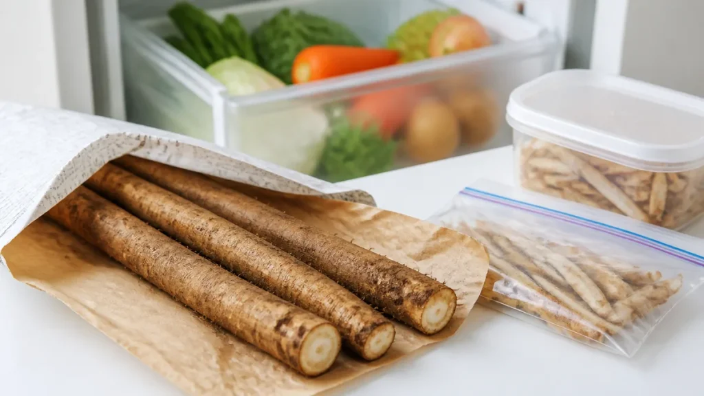 ごぼうの保存方法で長持ちさせるなら土つきが正解？冷蔵2ヶ月・冷凍1ヶ月のコツのアイキャッチ画像