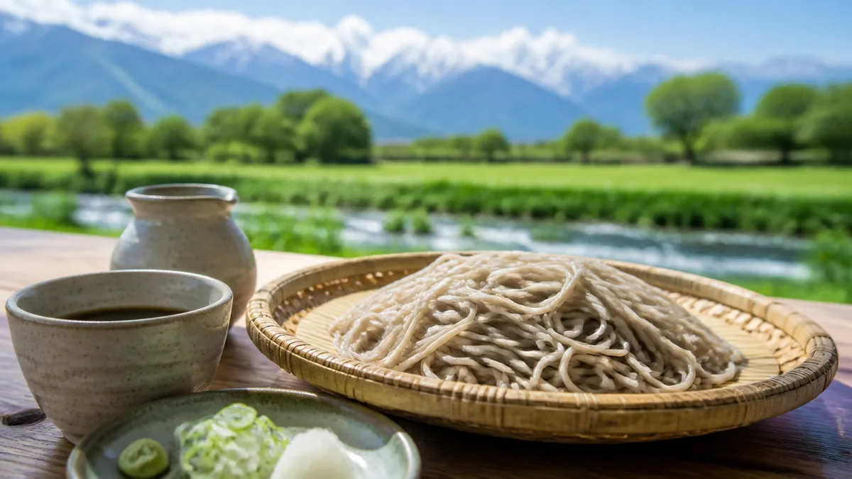 安曇野蕎麦の名店「そば処 一休庵」|石臼挽きの二八蕎麦と天然水の調和の解説画像