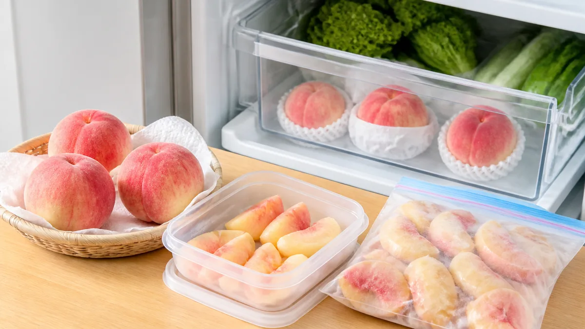 冷やすタイミングが決め手！桃をいちばんおいしく食べる冷蔵術の解説画像
