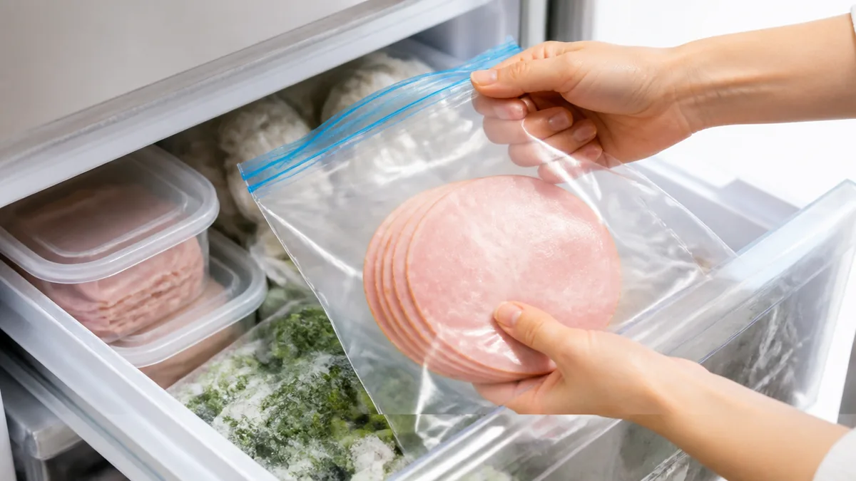 冷凍すれば約1ヶ月!ハムの味を守る3ステップの解説画像