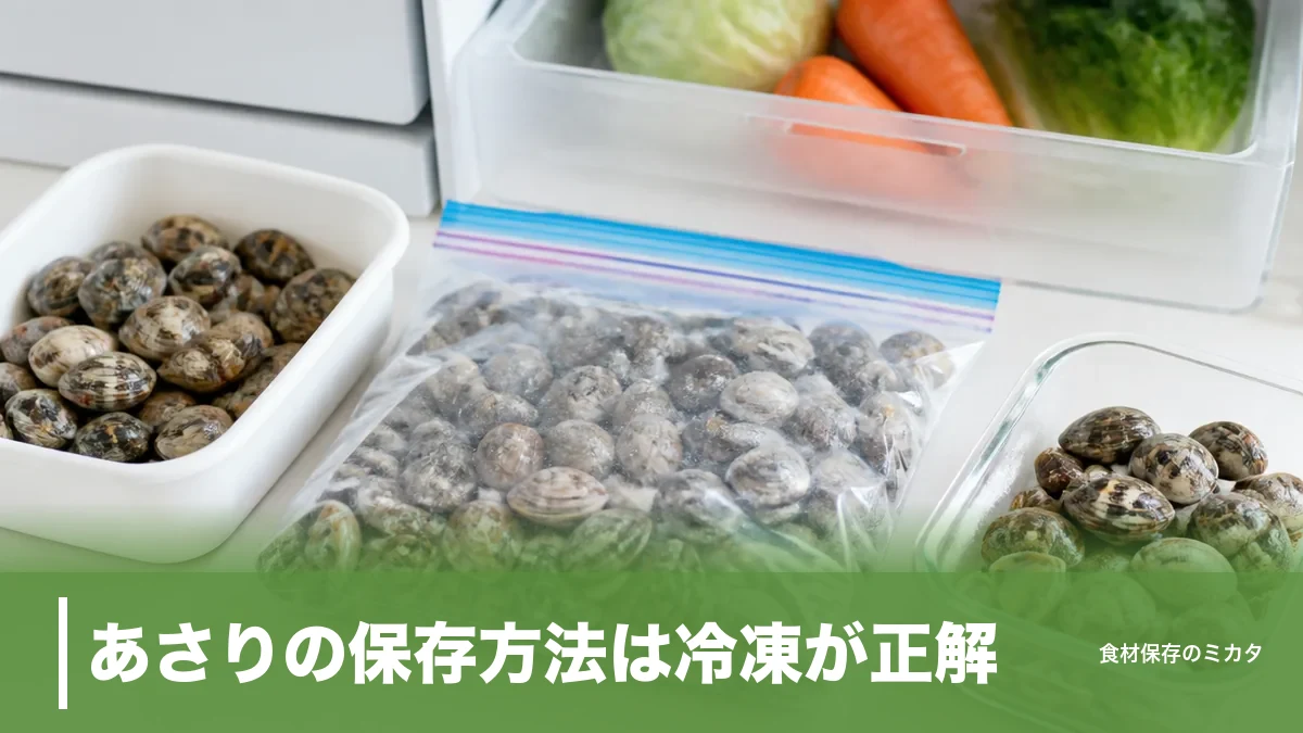 あさりの保存方法は冷凍が正解？砂抜きしてバラ凍結で1ヶ月おいしさキープのコツのアイキャッチ画像