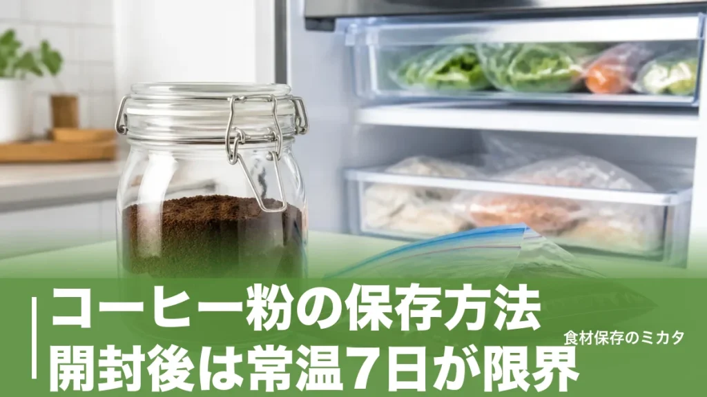 コーヒー粉の保存方法、開封後は常温7日が限界？冷蔵・冷凍で1ヶ月おいしさをキープするコツのアイキャッチ画像