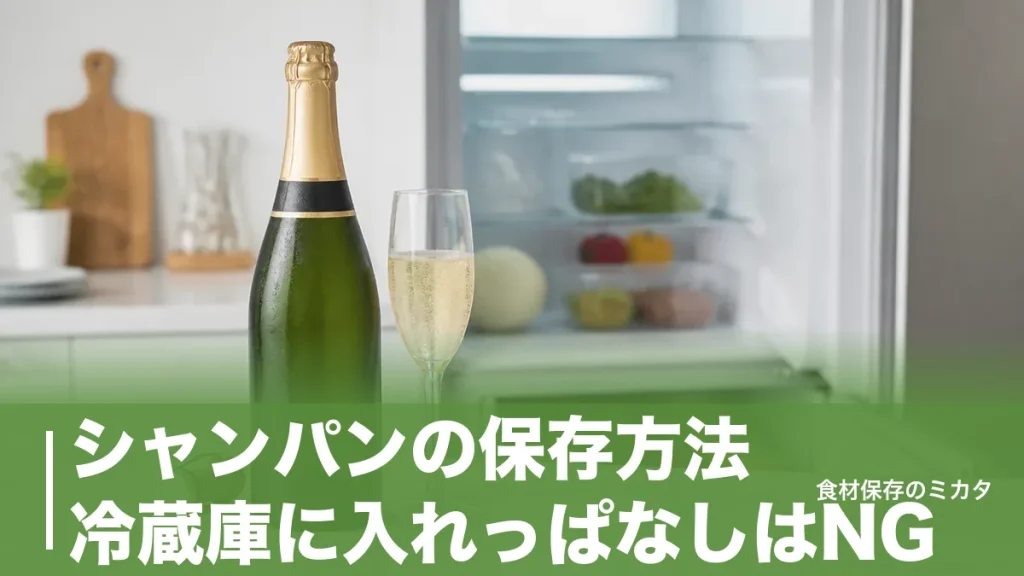 シャンパンの保存方法、冷蔵庫に入れっぱなしはNG？開封後2日・未開封3年もたせるコツのアイキャッチ画像