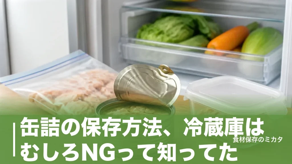 缶詰の保存方法、冷蔵庫はむしろNGって知ってた？常温3年・開封後2〜3日のコツのアイキャッチ画像