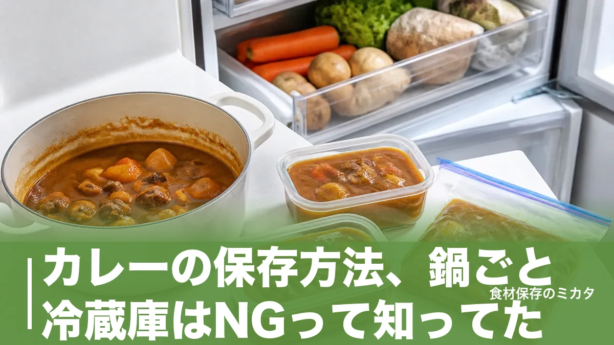 カレーの保存方法、鍋ごと冷蔵庫はNGって知ってた？ウェルシュ菌を防ぐ正しい冷まし方のアイキャッチ画像