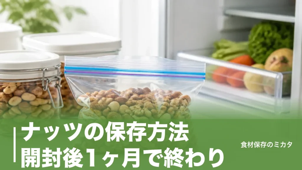ナッツの保存方法、開封後1ヶ月で終わり？冷凍なら半年〜1年もつって知ってた？のアイキャッチ画像