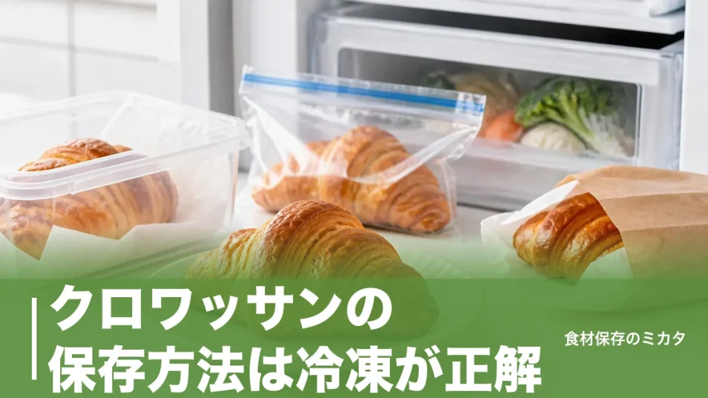 クロワッサンの保存方法は冷凍が正解？常温3日・冷凍2週間サクサクを守るコツのアイキャッチ画像