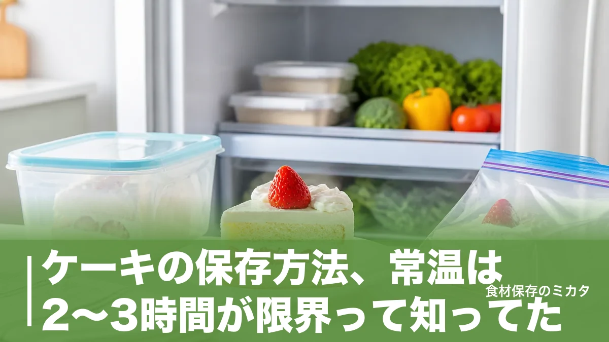 ケーキの保存方法、常温は2〜3時間が限界って知ってた？冷蔵1日・冷凍3週間のコツのアイキャッチ画像