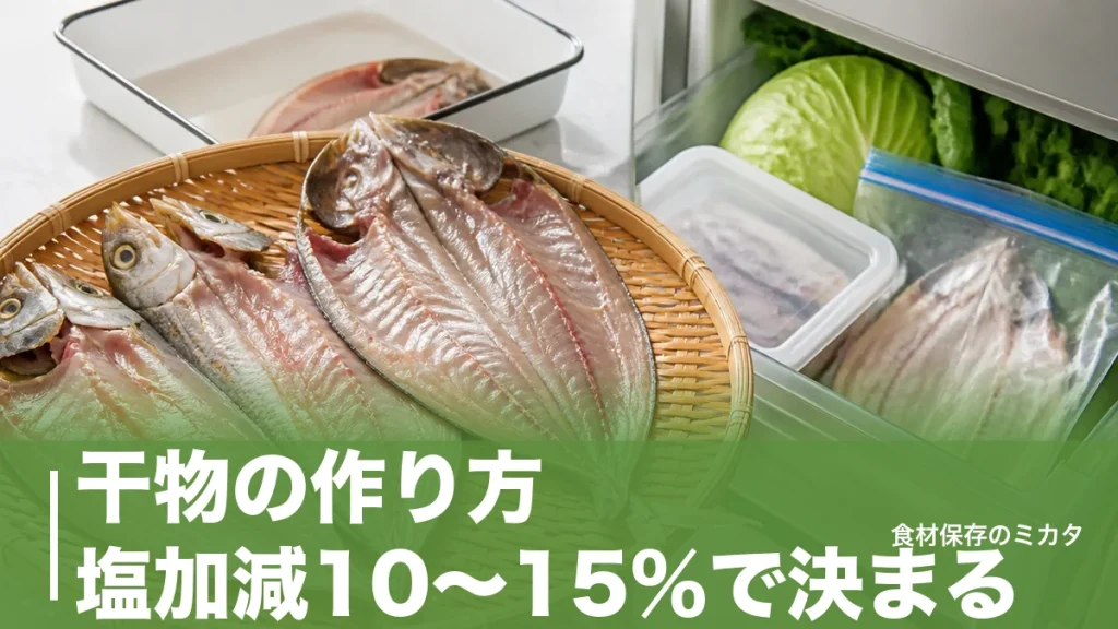 干物の作り方、塩加減10〜15％で決まる？冷蔵庫でもできる自家製のコツのアイキャッチ画像