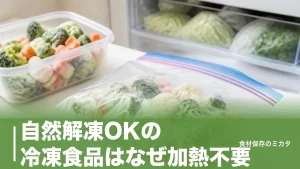 自然解凍OKの冷凍食品はなぜ加熱不要？35℃9時間の安全試験と危険な自己流の境界線のアイキャッチ画像