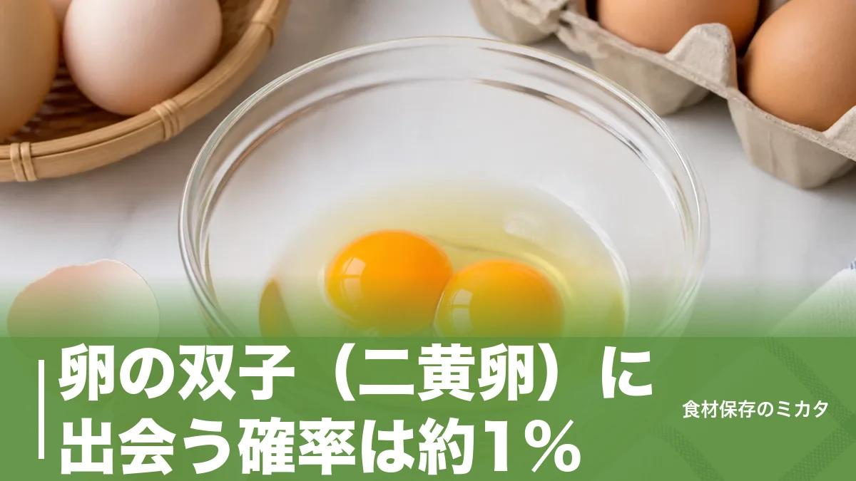 卵の双子（二黄卵）に出会う確率は約1%？黄身が2つになる理由と見分け方のコツのアイキャッチ画像