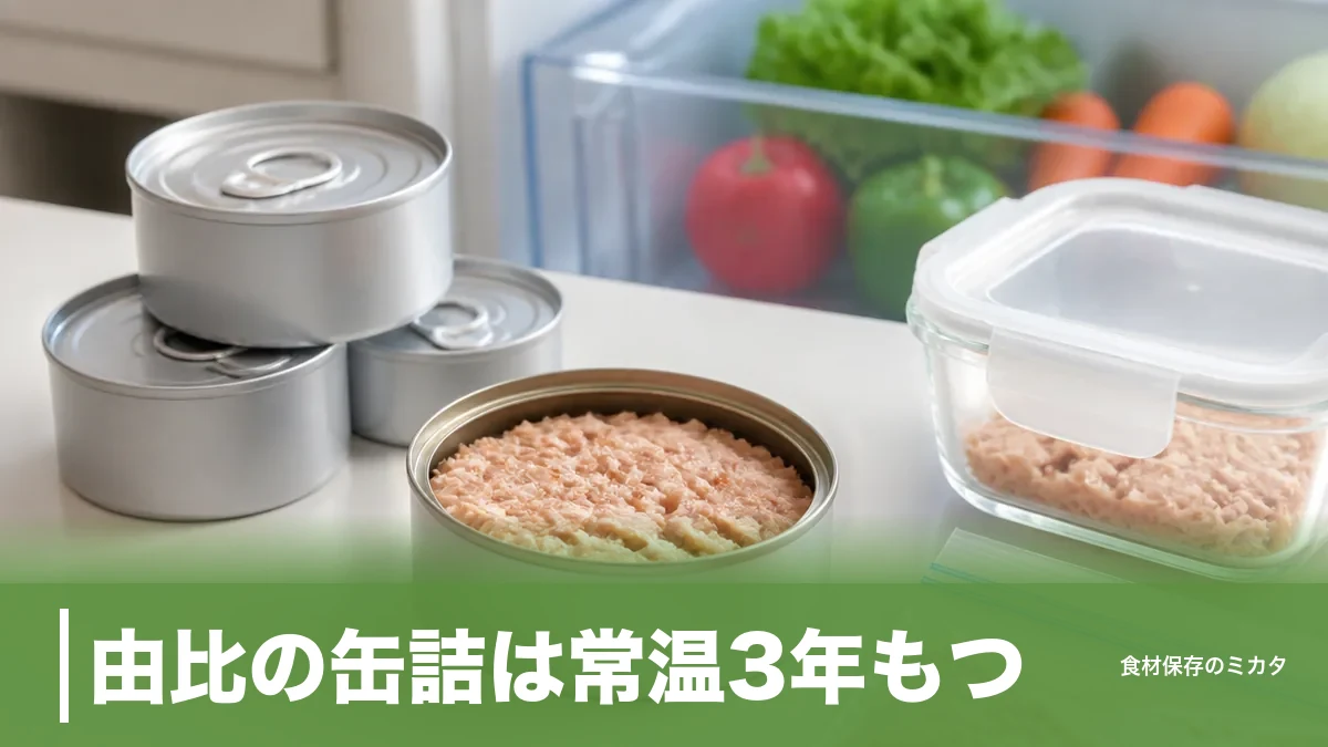 由比の缶詰は常温3年もつ？ツナ缶の名産地と開封後2〜3日ルールの正しい保存方法のアイキャッチ画像